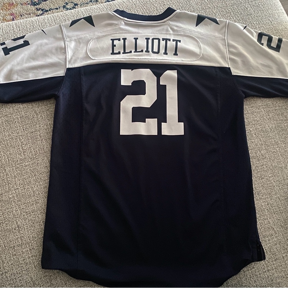NFL Navy and White Ezekiel Elliott 21 Dallas Cowboy Jersey